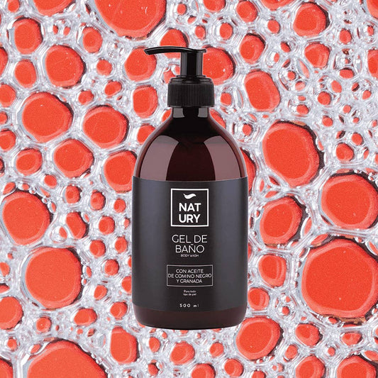 Dušas želeja ar melnās ķimenes eļļu un granātābolu eļļu 500 ml - ražots Spānijā