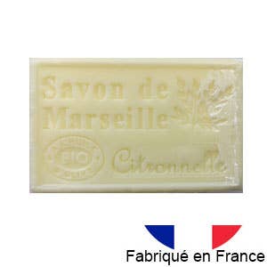 Marseļas ziepes ar citronellas aromātu - 125g - ražots Francijā