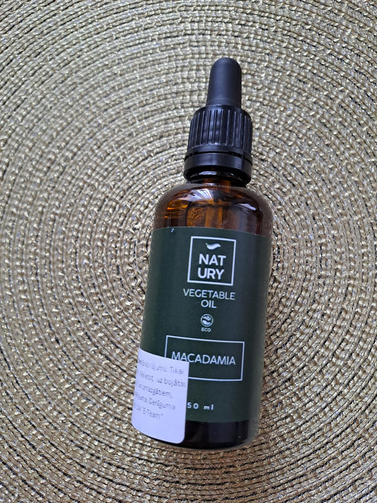 Ekoloģiskā Makadāmijas eļļa 50 ml - ražota Spānijā.