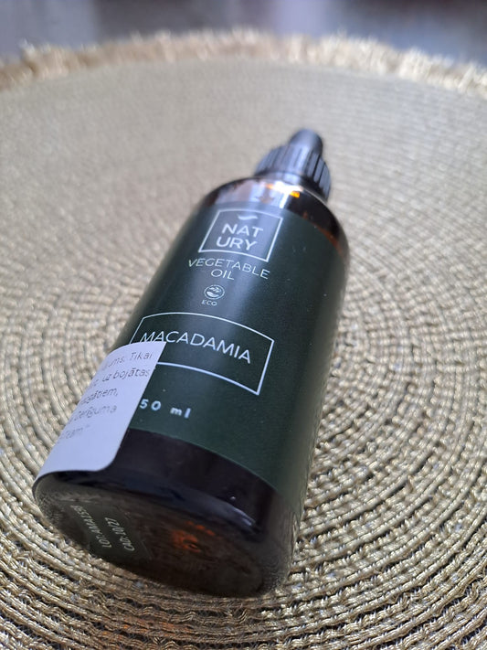 Ekoloģiskā Makadāmijas eļļa 50 ml - ražota Spānijā.